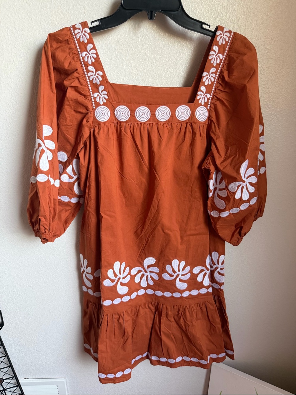NWT J.Marie Amalia Embroidered 3/4 Sleeve Square Neck Dress Sz XL - Picture 12 of 16